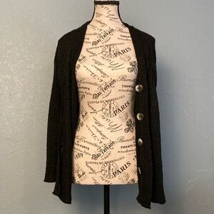 Zara Knit Oversized Lightweight Semi-Sheer Cardigan ~ Size Small ~ Black